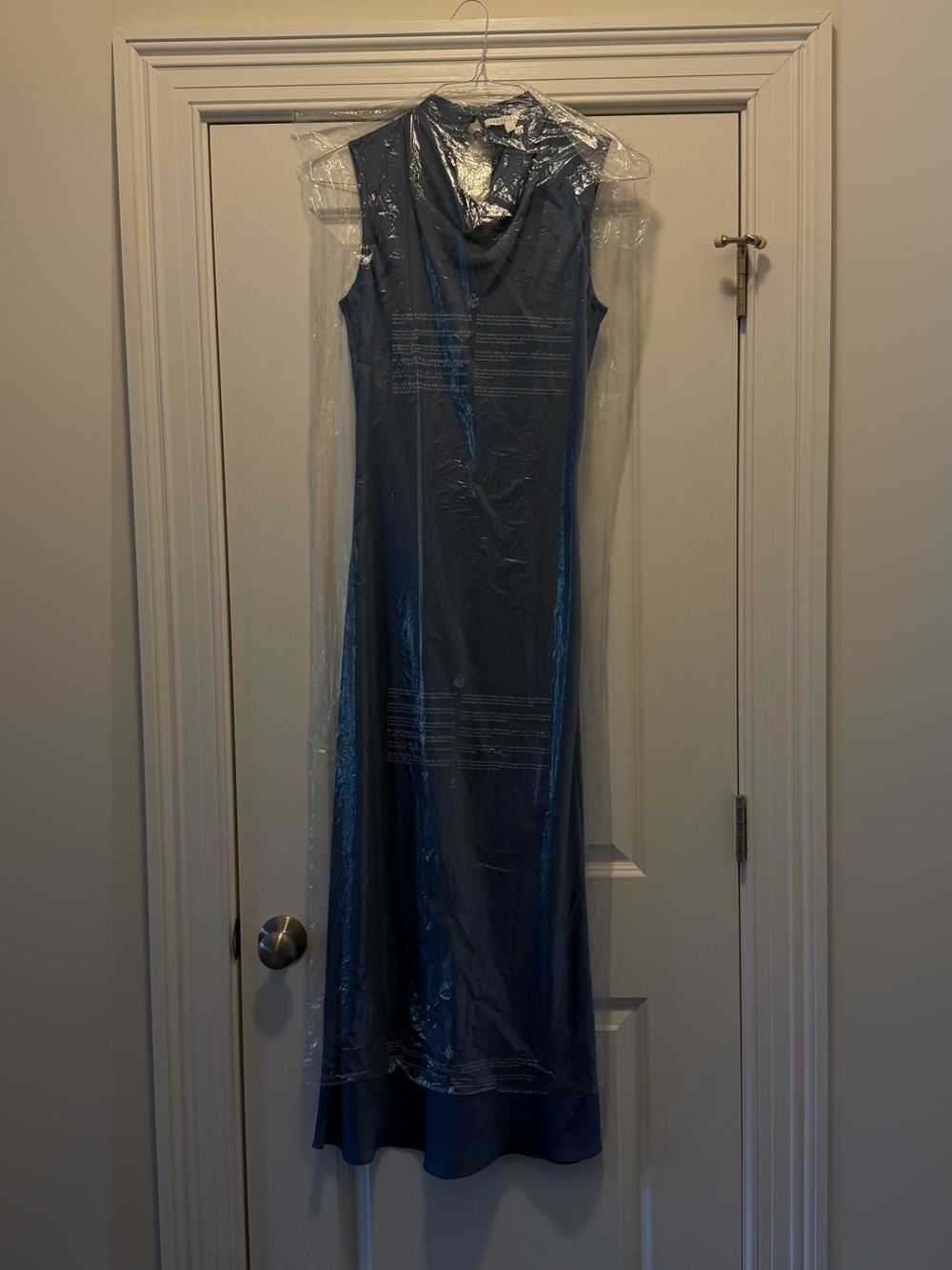 Veronica Beard Slate Blue Sleeveless V-Neck Maxi Dress